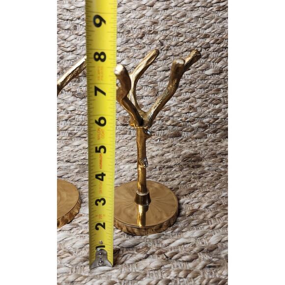 Vintage Gold Tree Branch Jewelry Display Key Holders Home Decor Shabby Chic Boho - Picture 10 of 12